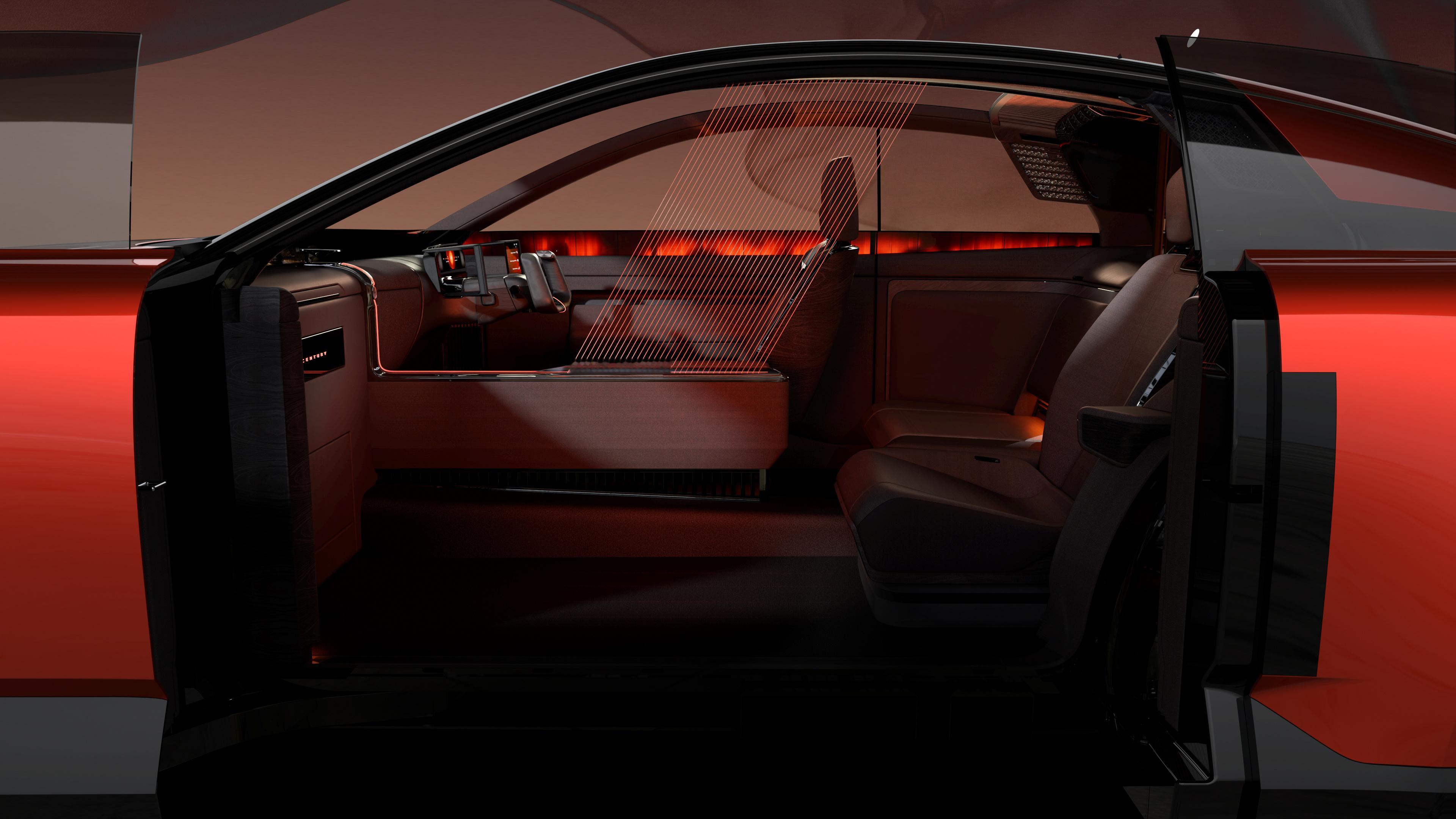 好家伙，世极轿跑概念车的主副驾之间，这是放了一块屏风？😯​​​