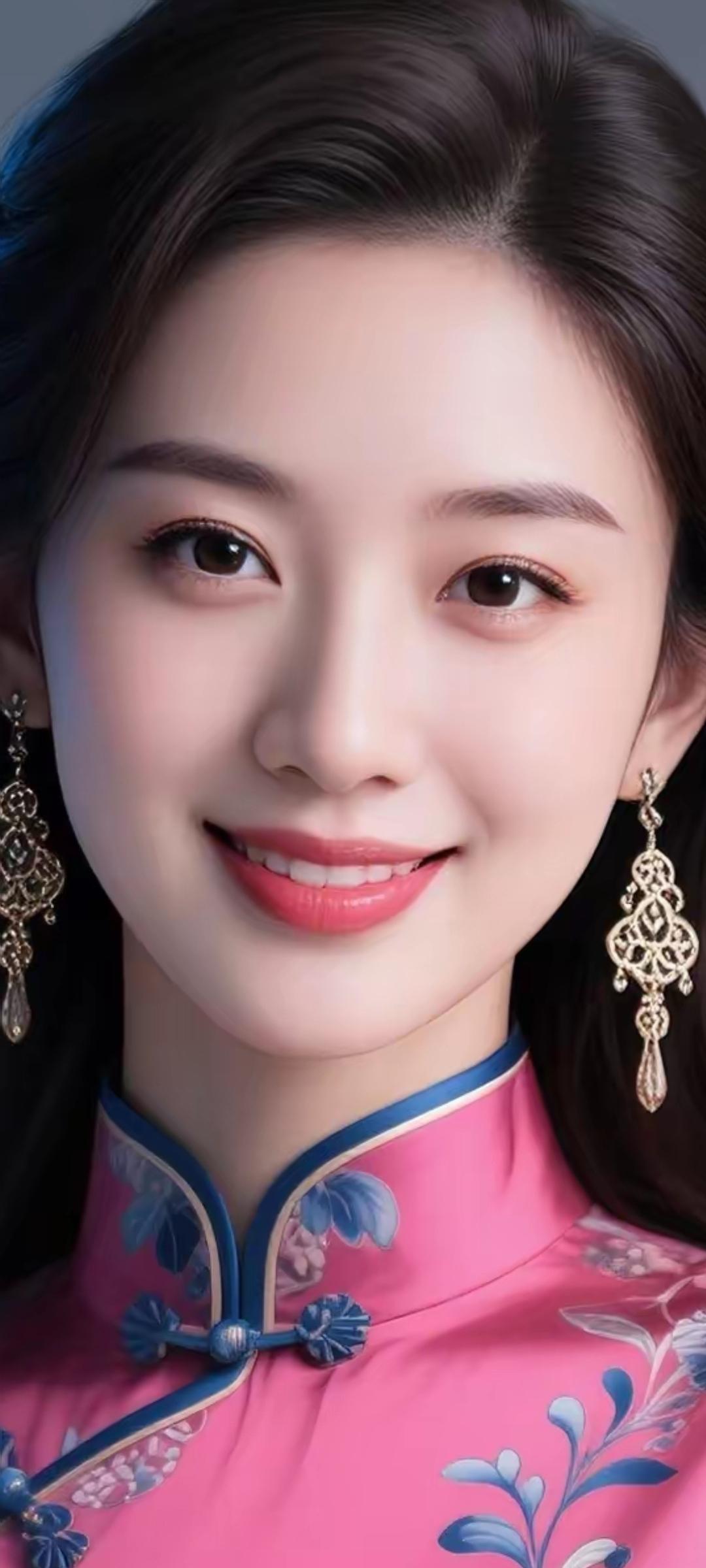 优雅东方美人，粉色旗袍惊艳亮相！