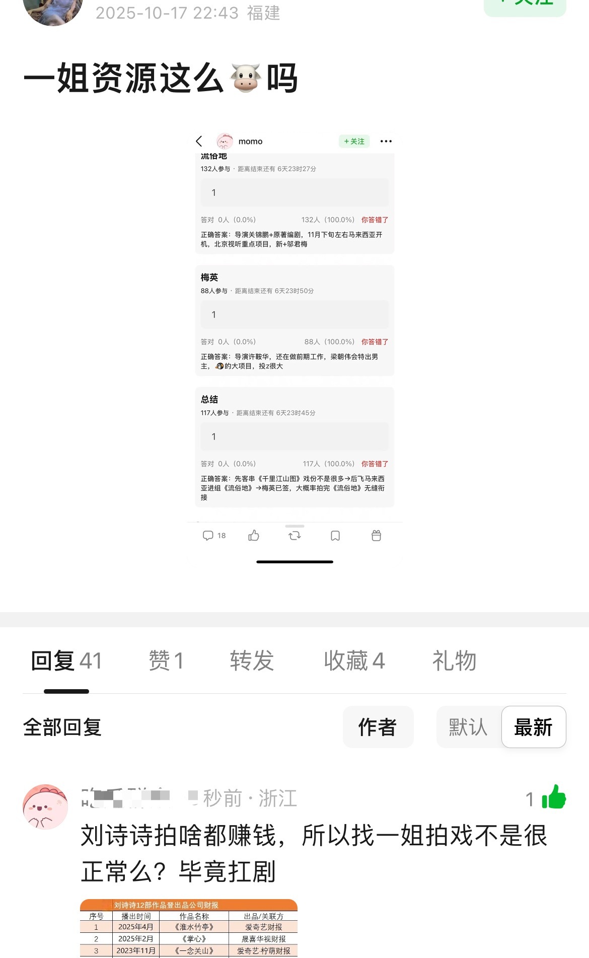 刘诗诗靠什么拿资源？传的资源都超好！！！网友：业内认证，刘诗诗拍啥都赚钱，扛剧！