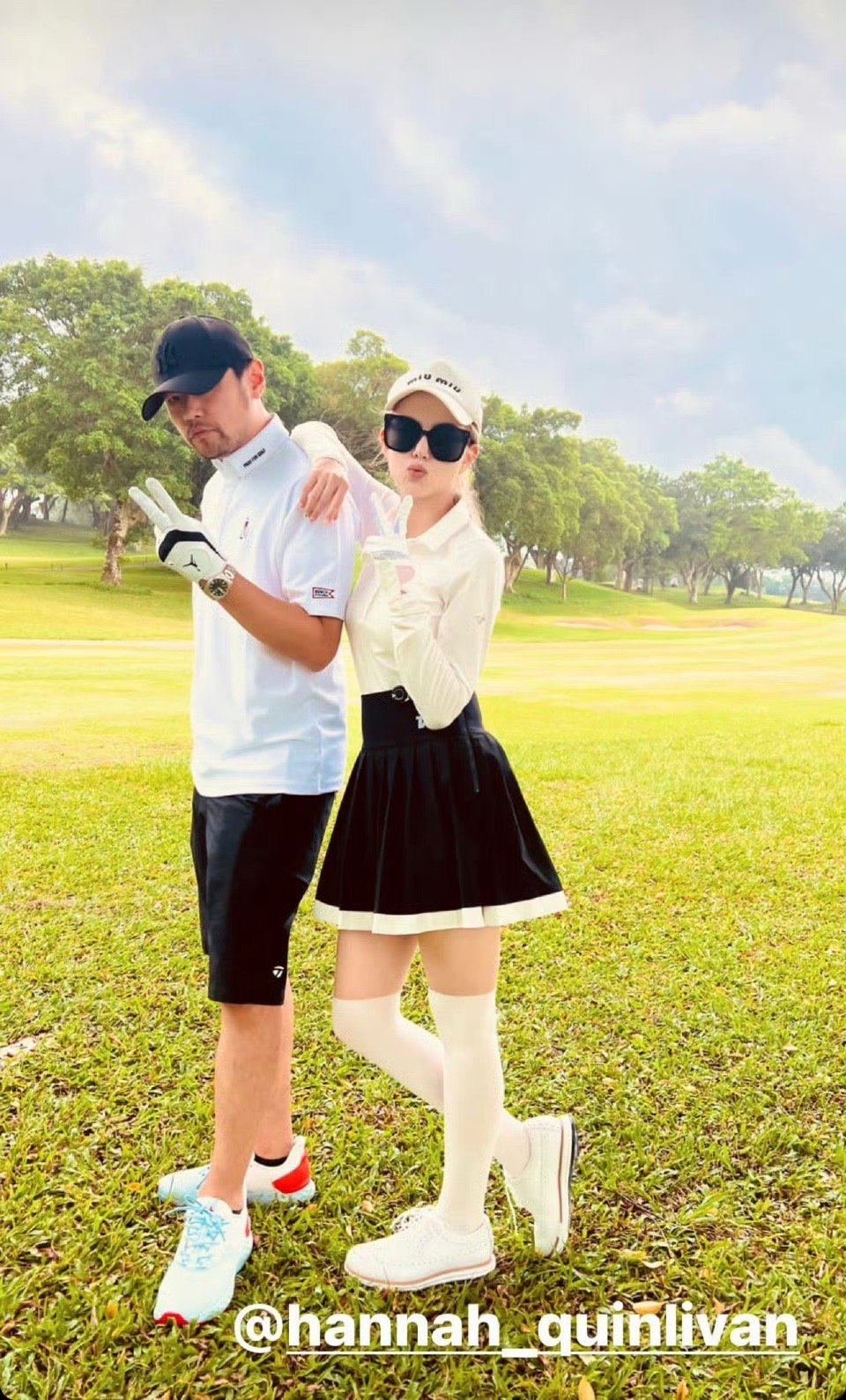 又是带老婆打高尔夫的一天啊！