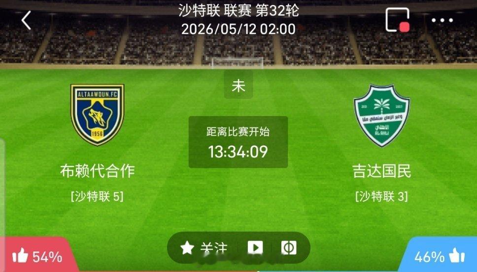 【足球】周一003沙特联方向：布赖代合作vs吉达国民沙特联：布赖代合作VS吉达国