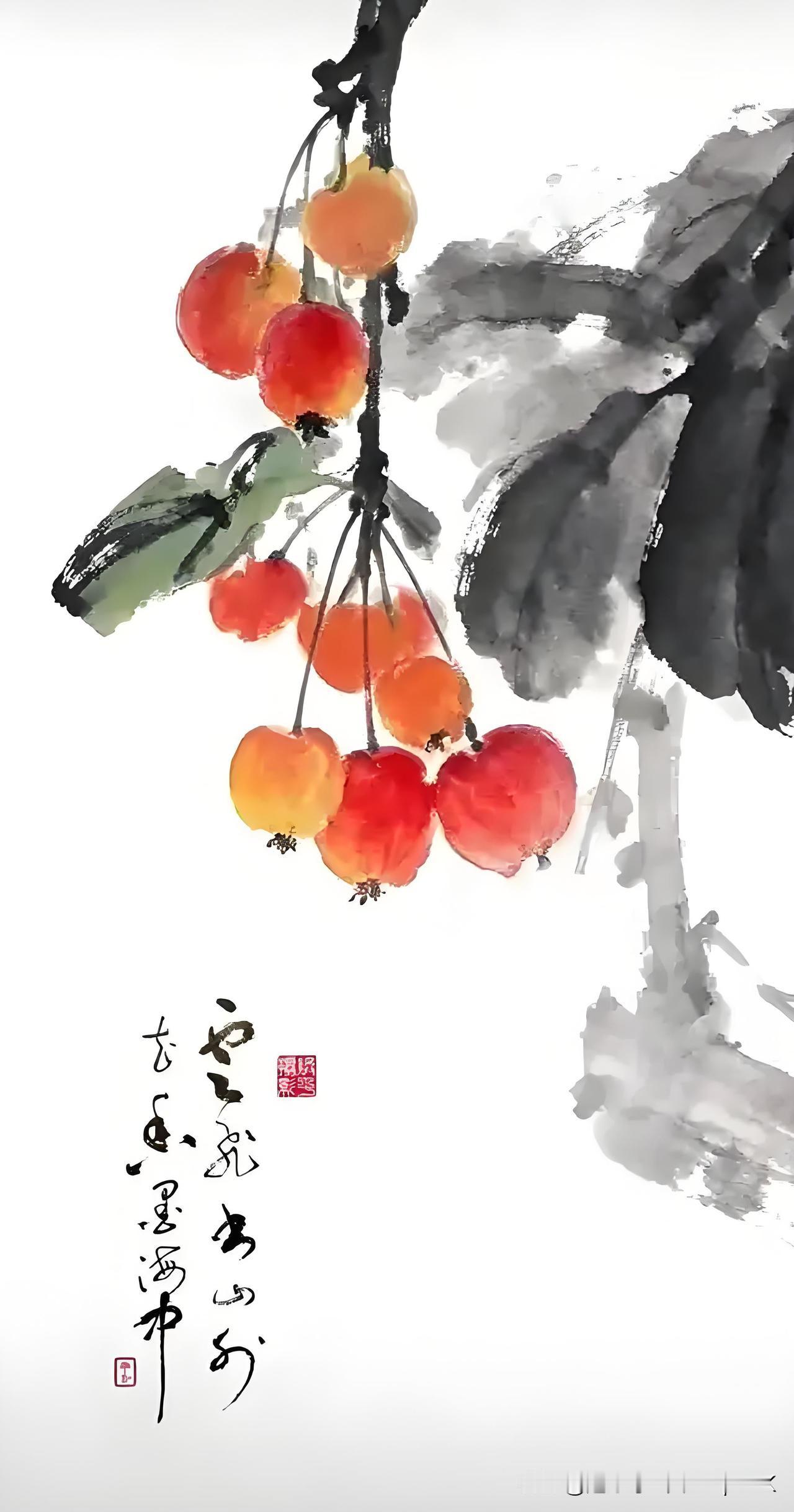 《海棠果》‌——清·胡承珙绿筠移种草堂前，红果低垂压树繁。寄语园丁勤灌溉