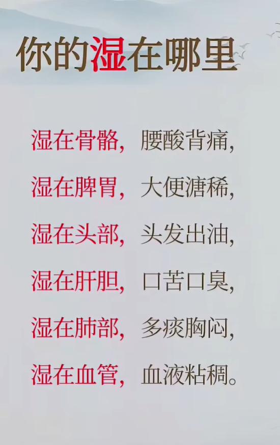 中医科普：湿在不同部位，对应的身体信号有哪些