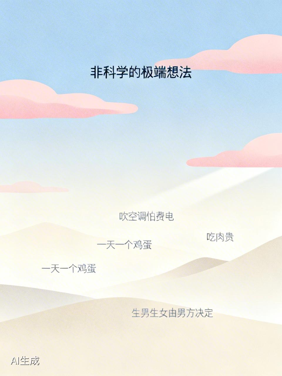 我一直有一些极端的想法，说吹空调对身体不好使因为怕费电，说一天吃一个鸡蛋就够营养