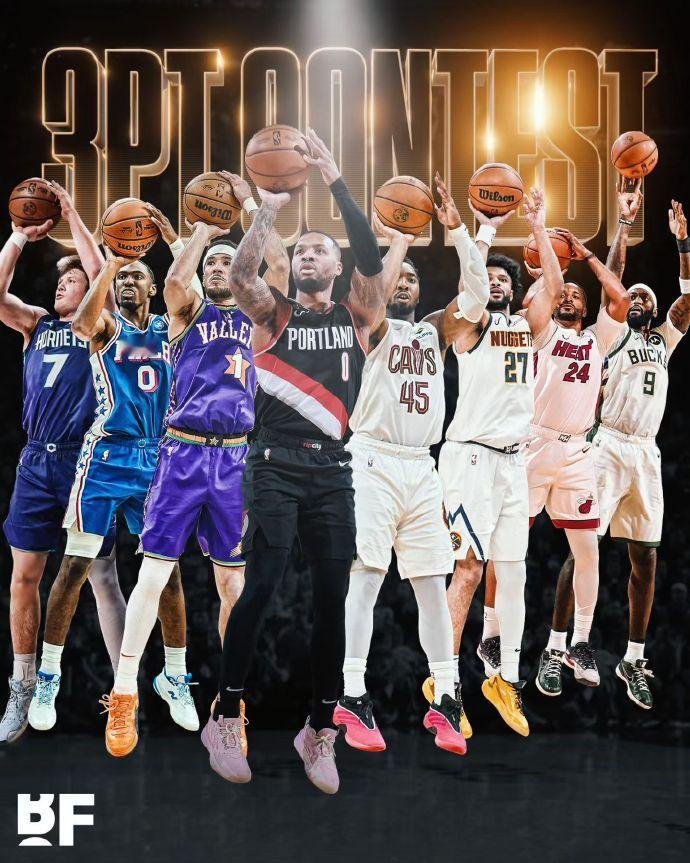 全明星三分大赛名单：布克、利拉德、马克西、米切尔、默里、波蒂斯、鲍威尔、克尼