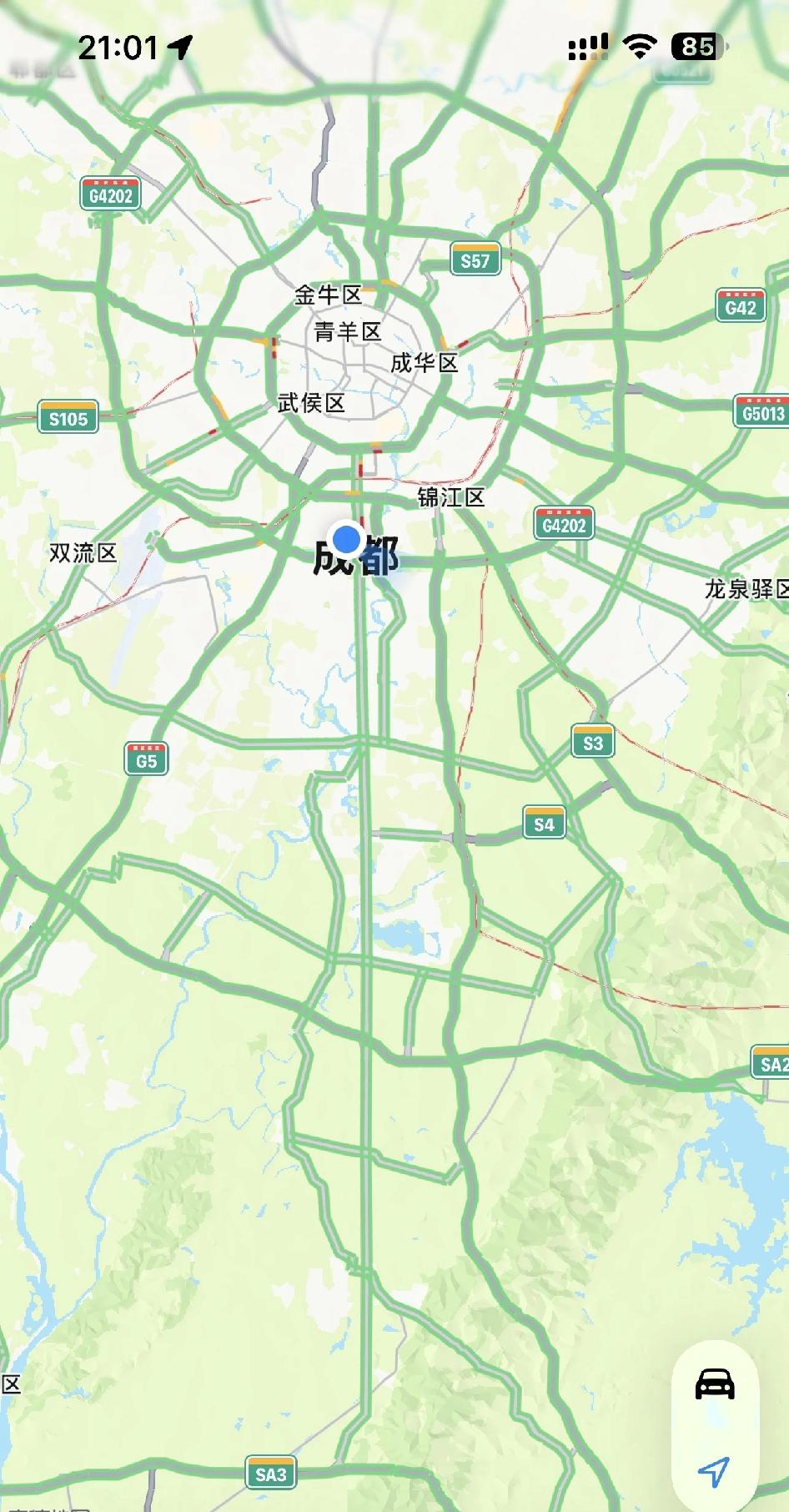 据说这是成都唯一直的，天府大道[捂脸哭]