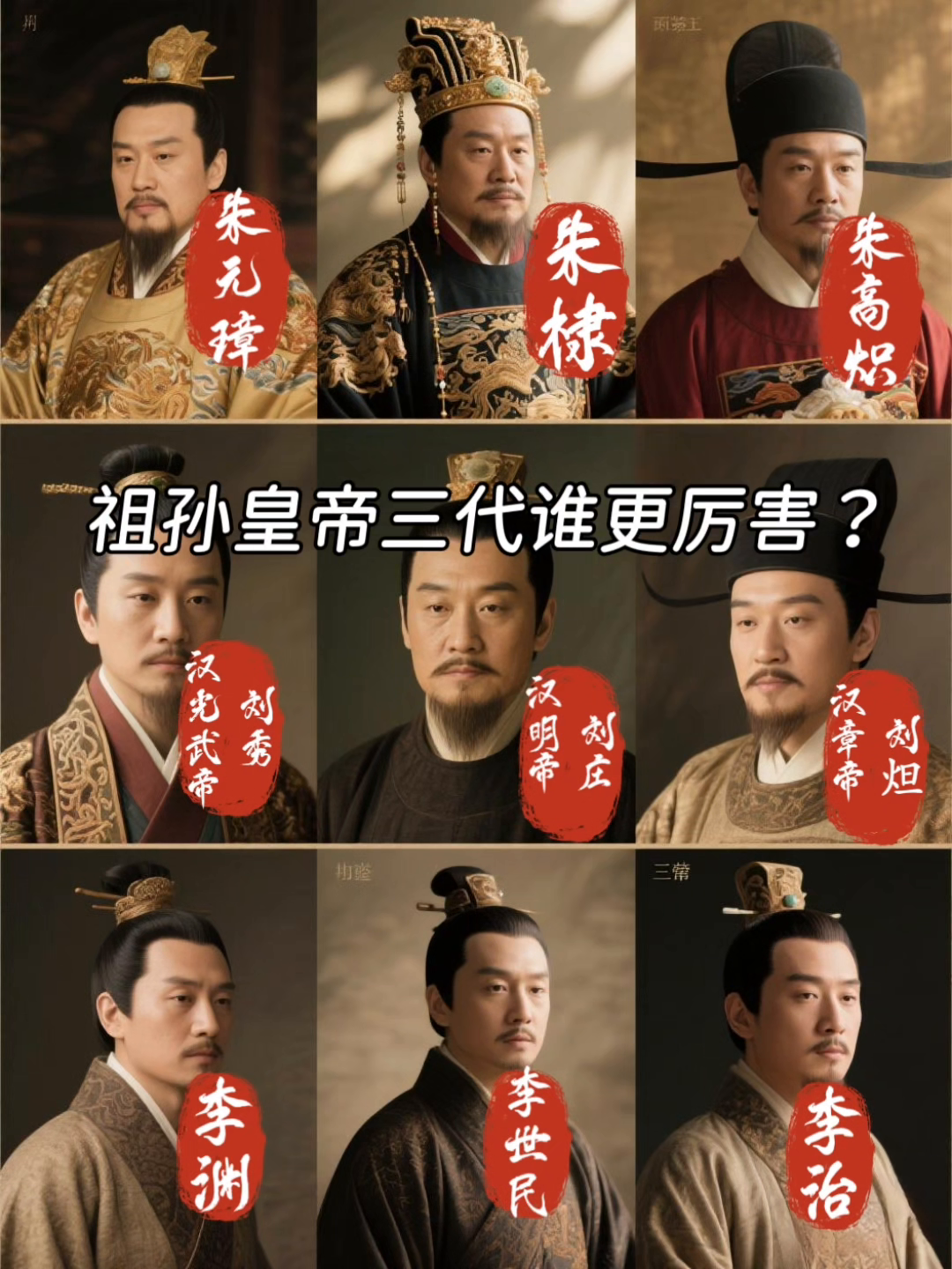 祖孙皇帝三代，谁更厉害？