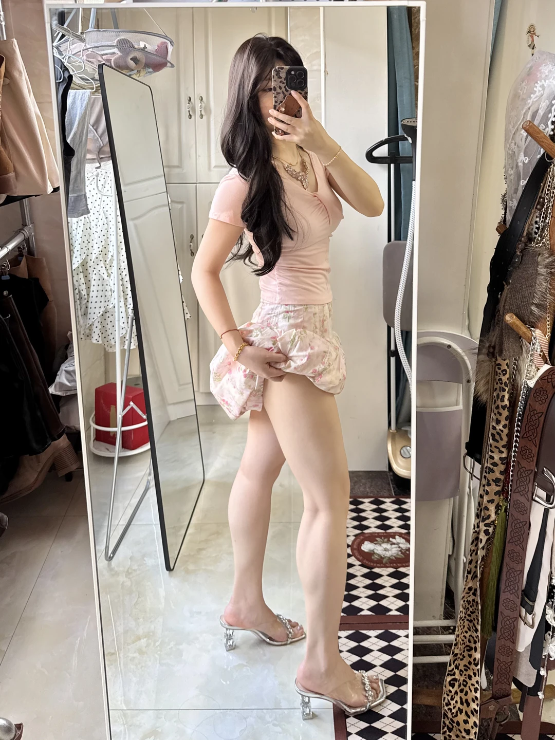 164/130斤，梨形身材大粗腿，微胖老婆放心穿