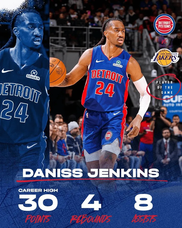 NBA常规赛活塞主场对阵湖人的比赛已经结束。全场战罢，活塞以113-110战胜湖