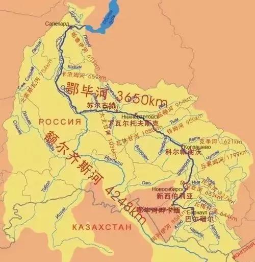 额尔齐斯河开发问题额尔骑士和四行跨蒙古，中国，哈萨克斯坦和俄罗斯4个一条国际河