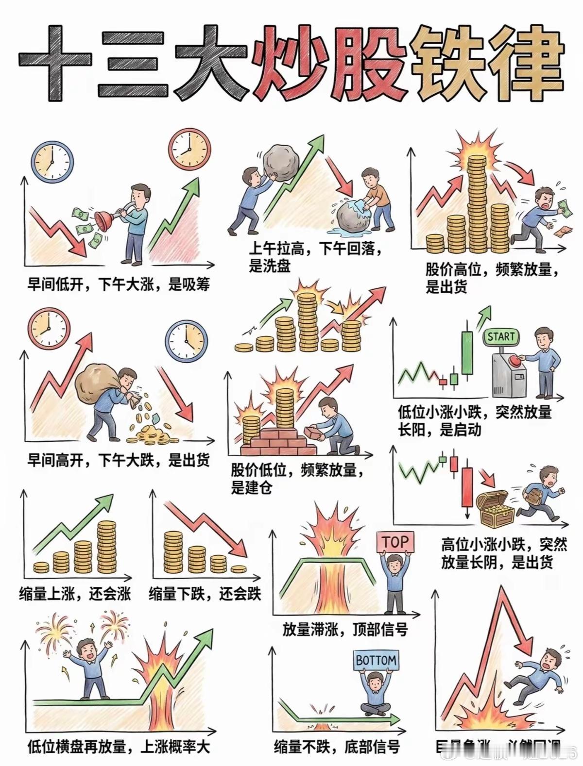 散户必存！13张图讲透主力操盘全部信号看懂量价，才算看懂股市。整理13条主力操盘
