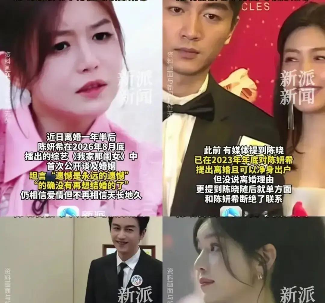 2023年陈晓单方面提出结束这段婚姻时，做得异常果断，转头就切断了陈妍希的所有联系方式这大半年的光景