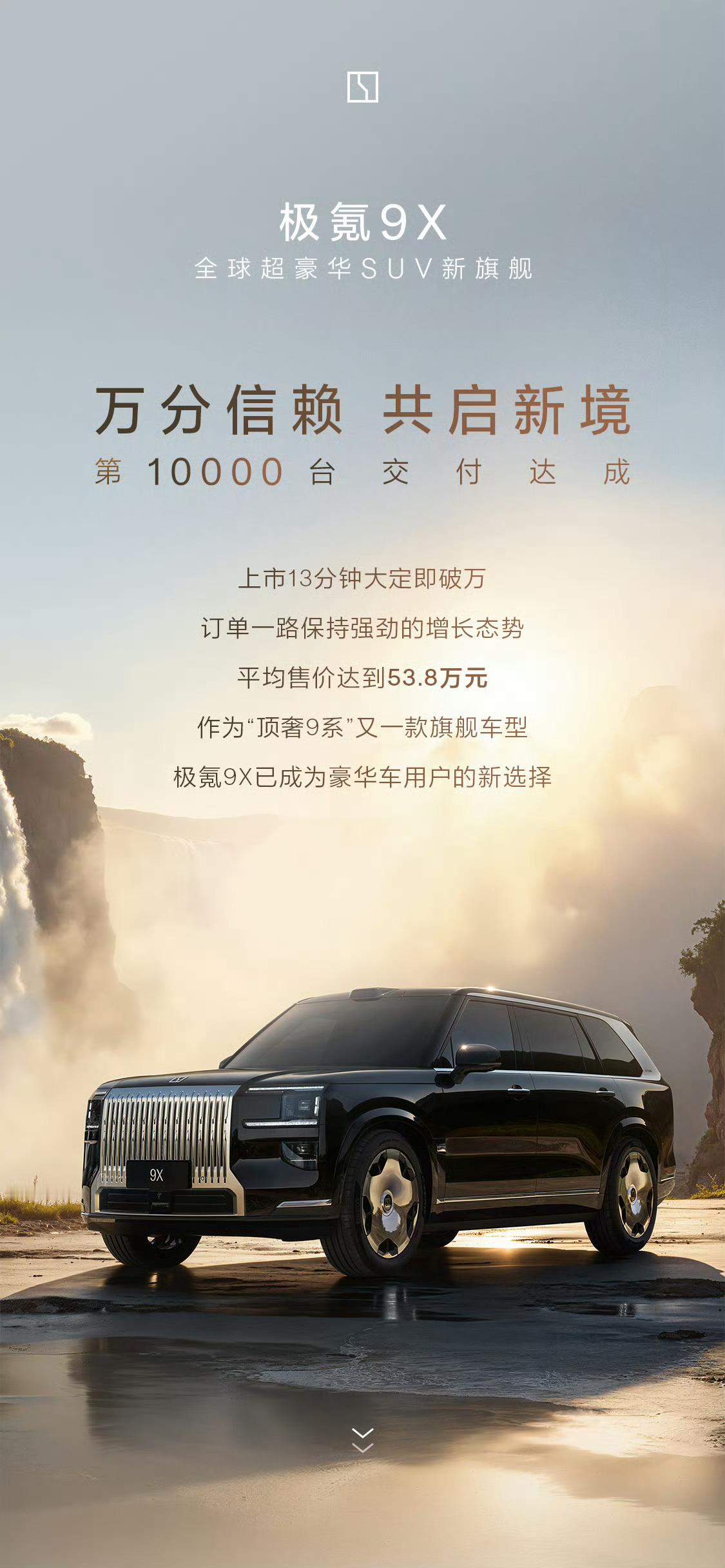 极氪9X交付破万，单车均价53.8万要知道现在交付的都是Max和Ultra，而下