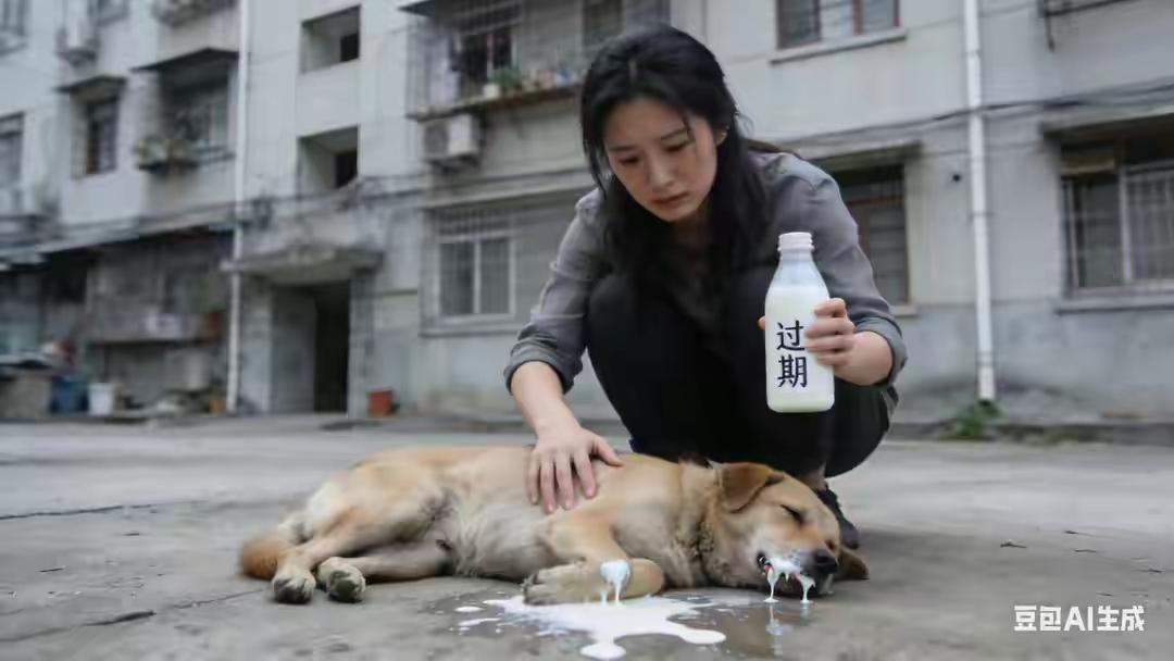 太可怕了安徽一女子舍不得将过期牛奶丢掉，用这袋牛奶喂了宠物狗，第二天狗儿就死了