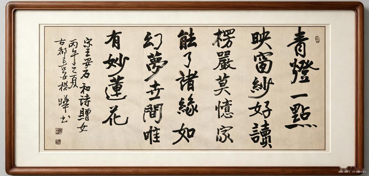 此幅行书录王安石《和诗赠女》，通篇笔势连贯，行气畅达，属于典型文人行书风貌。用笔