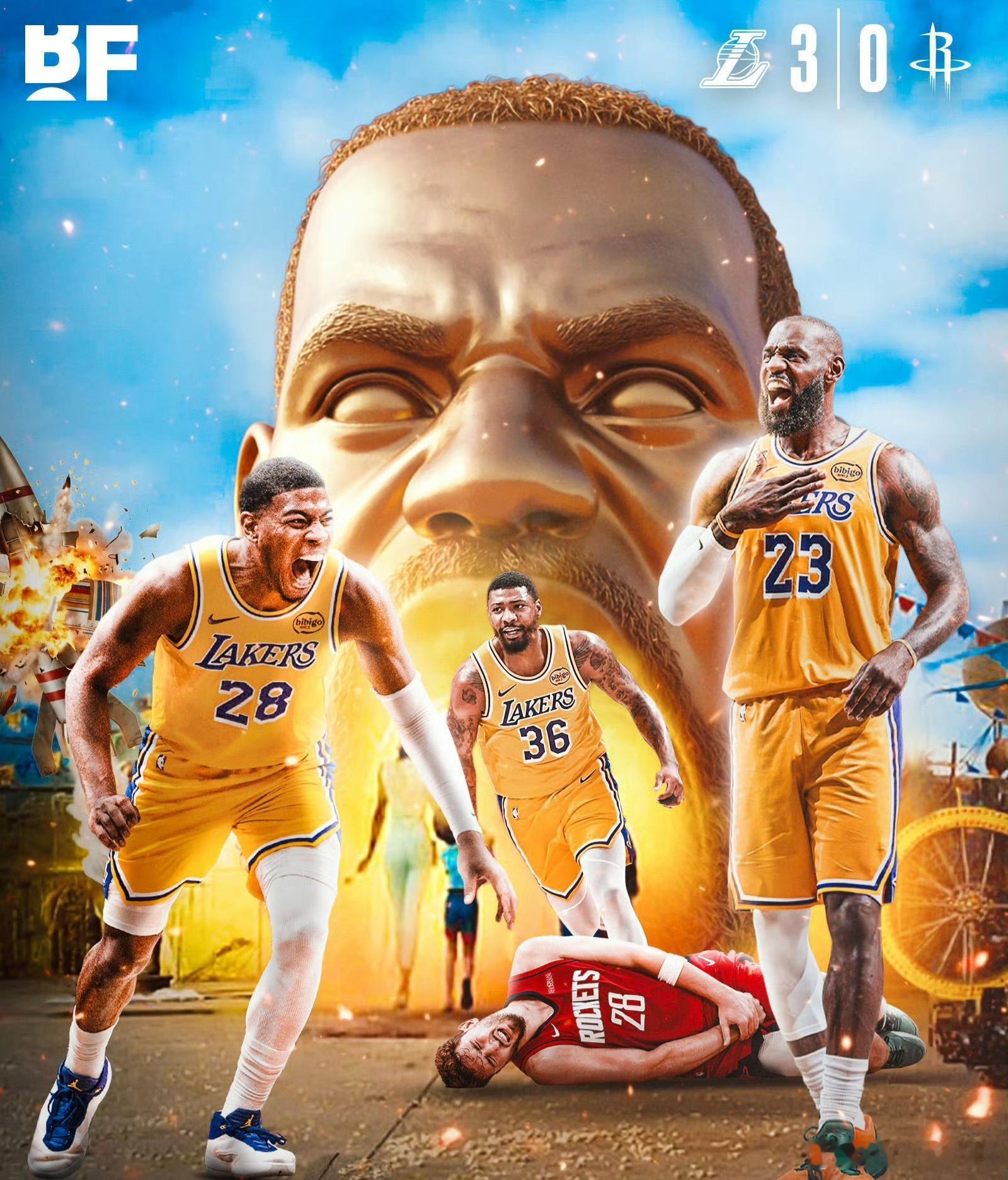 今天湖人加时112比108险胜火箭，系列赛3比0拿赛点，这场太燃了。东契奇、里夫