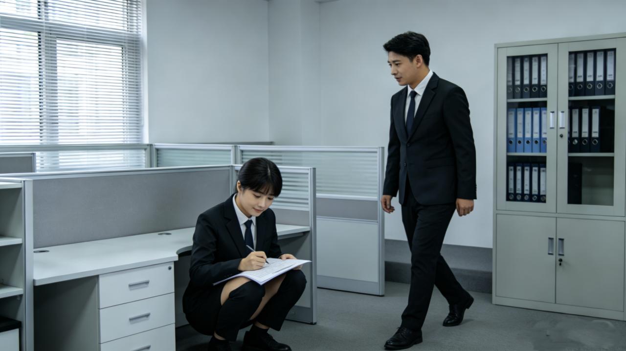 公司每周检查工位卫生，评分倒数要通报。实习生小吴的工位永远最干净——桌面空无一