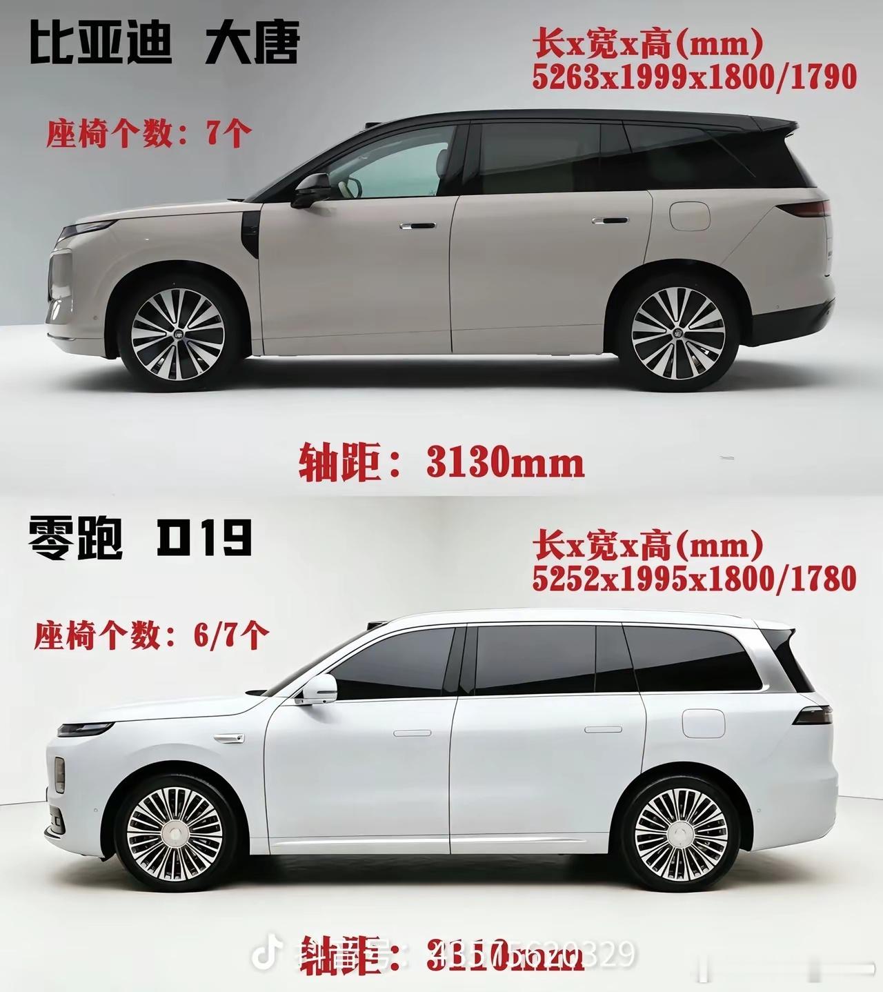 大唐和零跑D19对比图，谁能走的更远