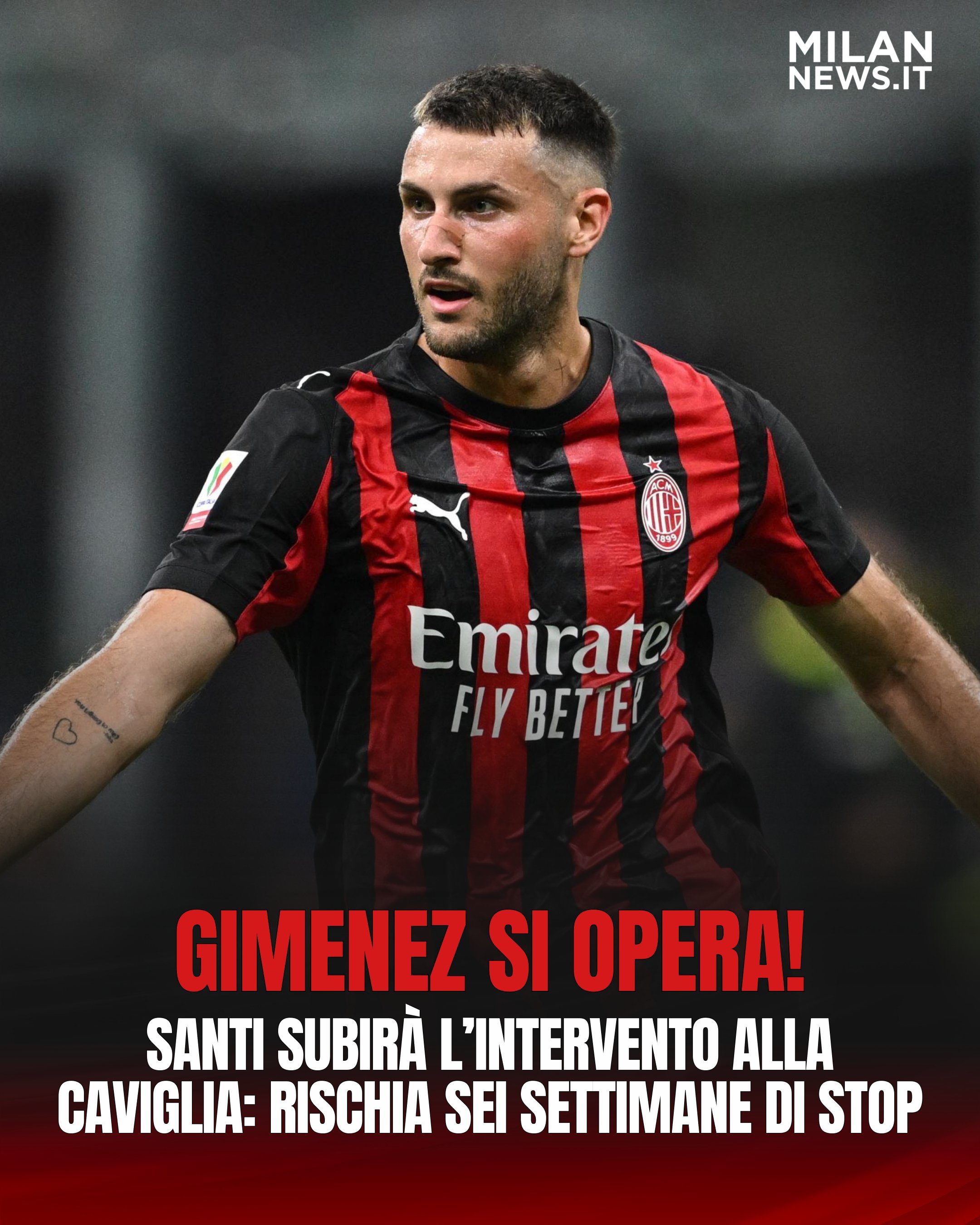 AC米兰🚨🩺希门尼斯确定接受手术！🔜在荷兰完成会诊后，希门尼斯已决定