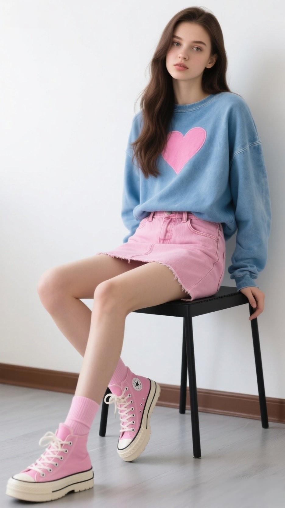 你说这少女心爆棚的粉色穿搭，是不是甜美又时尚！💖👗👟时尚穿搭美女人像群