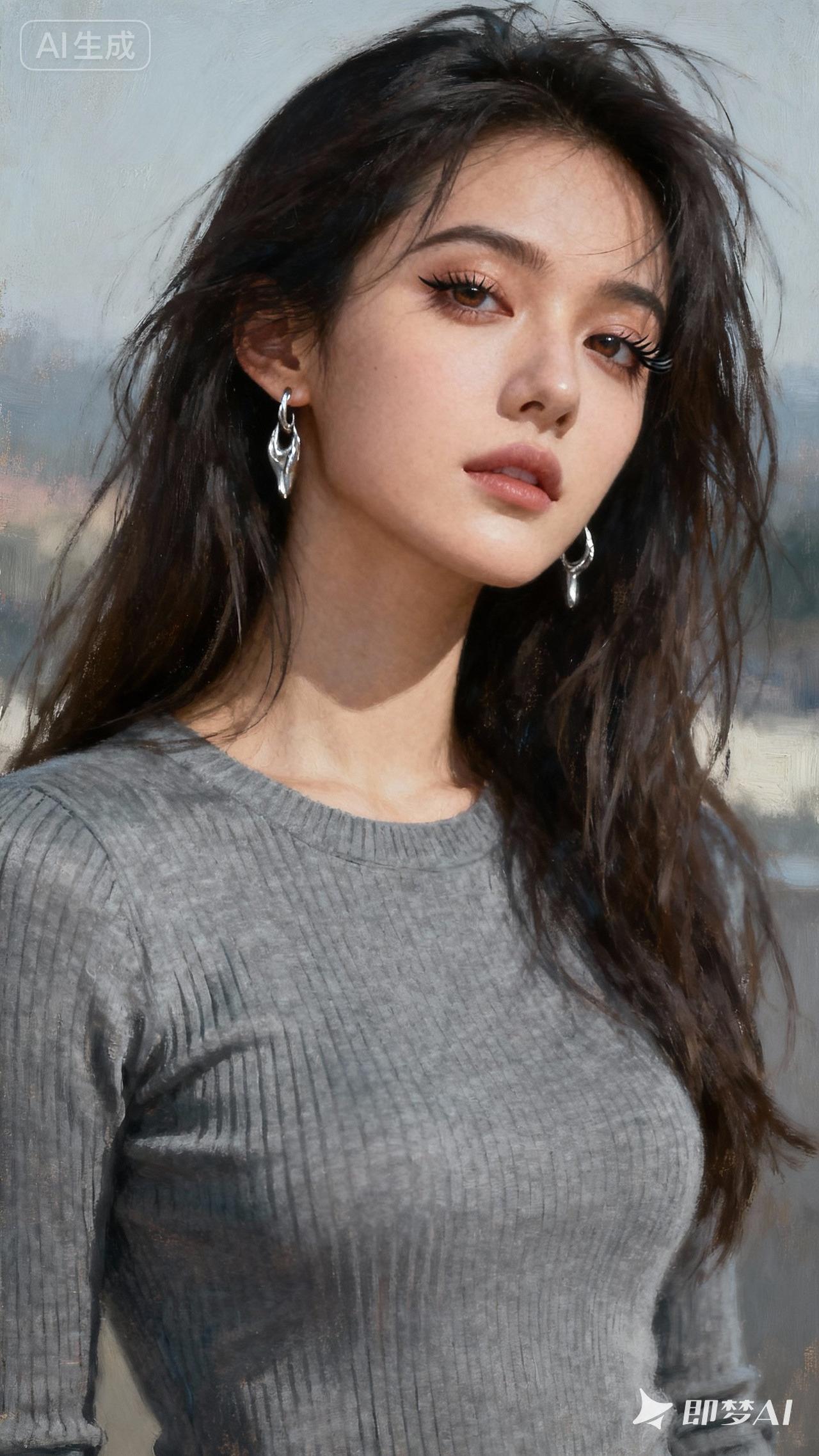 云鬓轻摇，风姿绰约。