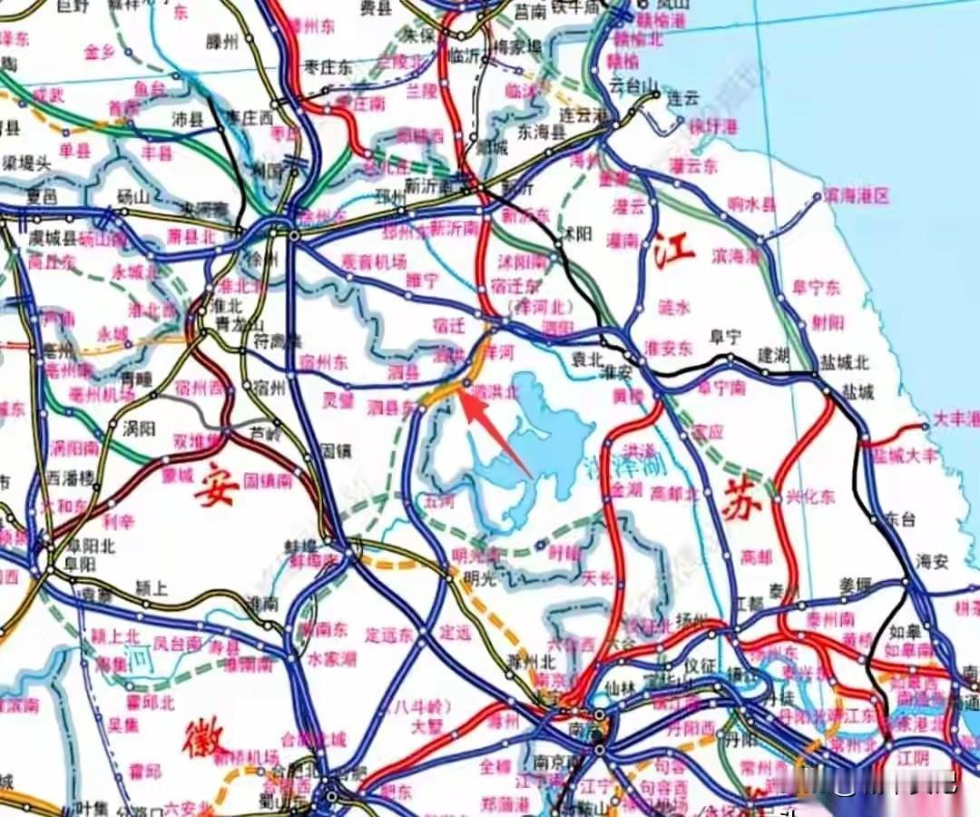 看看苏北高铁线，达到这样已经差不多了，宿迁2026年建合新高铁。已经确定建了，