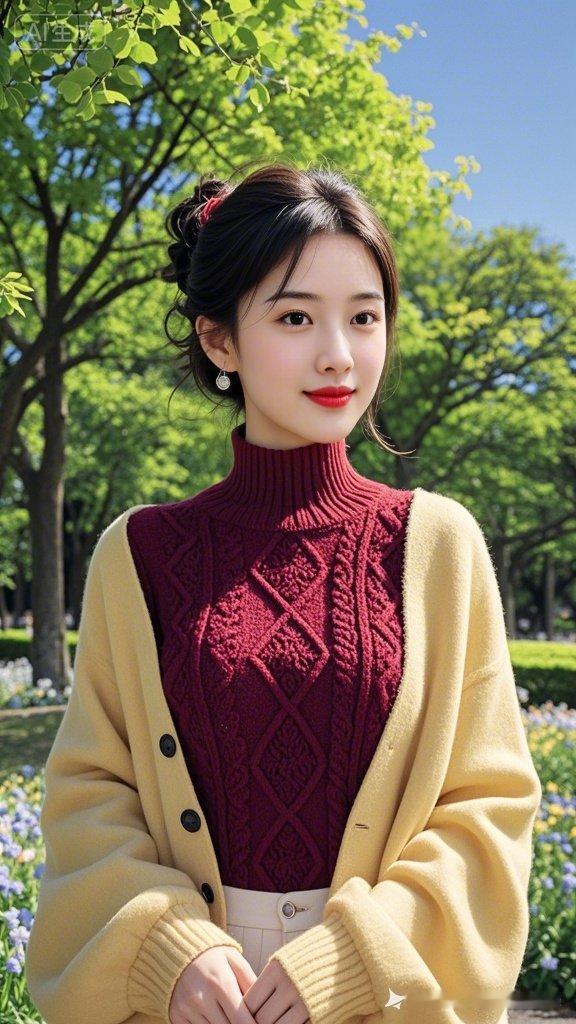 春日穿搭指南：温暖毛衣+卡其裤，清新自然🌸💕