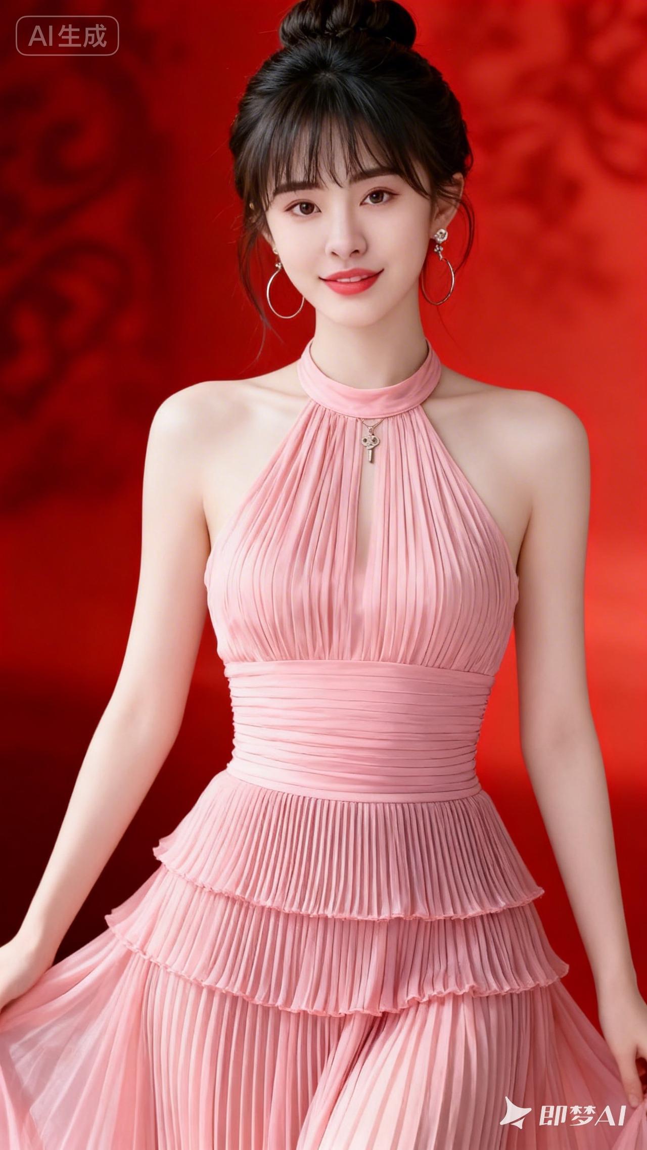粉色礼服，优雅动人，尽显女性魅力！🌸✨