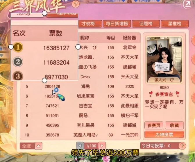 三界风华榜单局势陡生变数神秘大佬强势登顶榜首打乱了旭旭宝宝既定的决赛冲刺规划