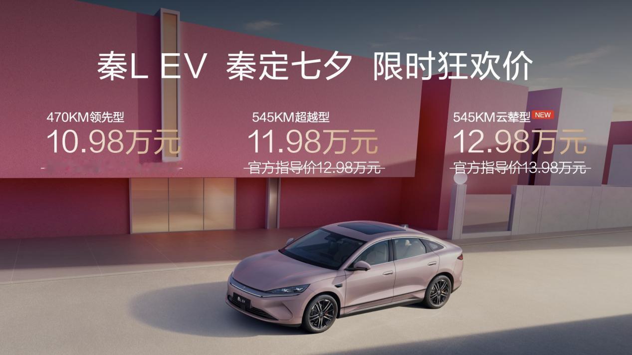 秦LEV加入新伙伴儿，七夕宠粉价12.98万的云辇型，新车是顶配基础上升级来的