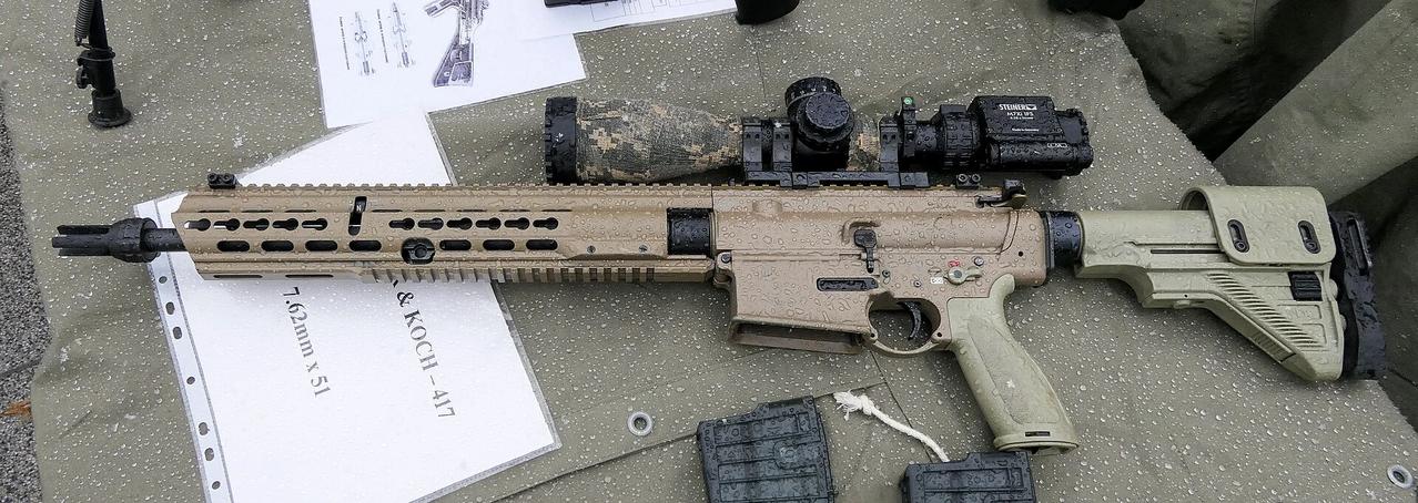 HK4177.62毫米半自动精确射手步枪，保加利亚特种作战部队使用。