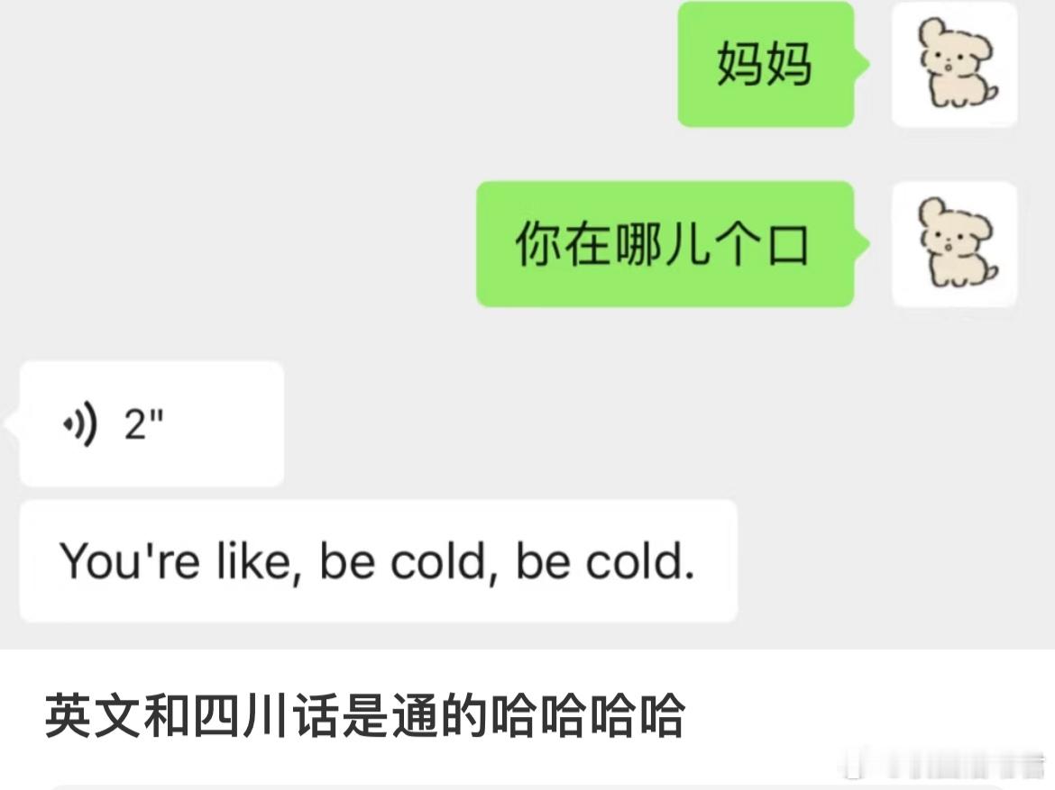 英文和四川话是通的哈哈哈哈​​​