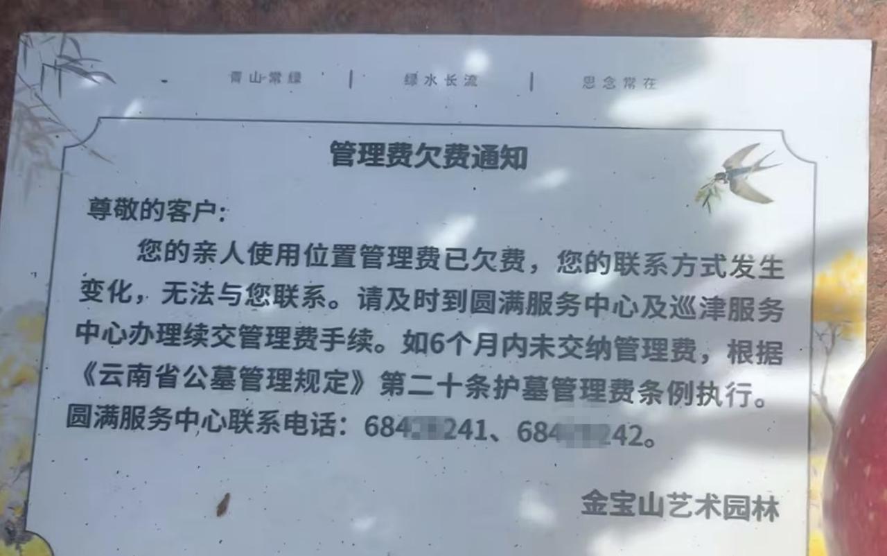 真是足够讽刺的，你活着的时候，有人催着你交物业费，你死了之后，竟然还有人在你坟头