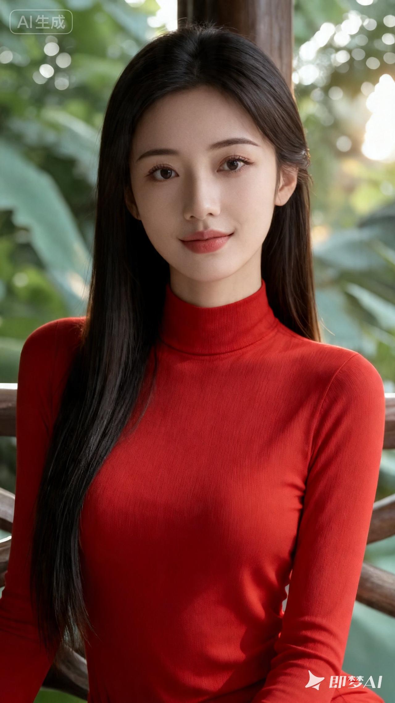 🍂红色高领毛衣，温暖又时尚，秋日必备！🍂💕