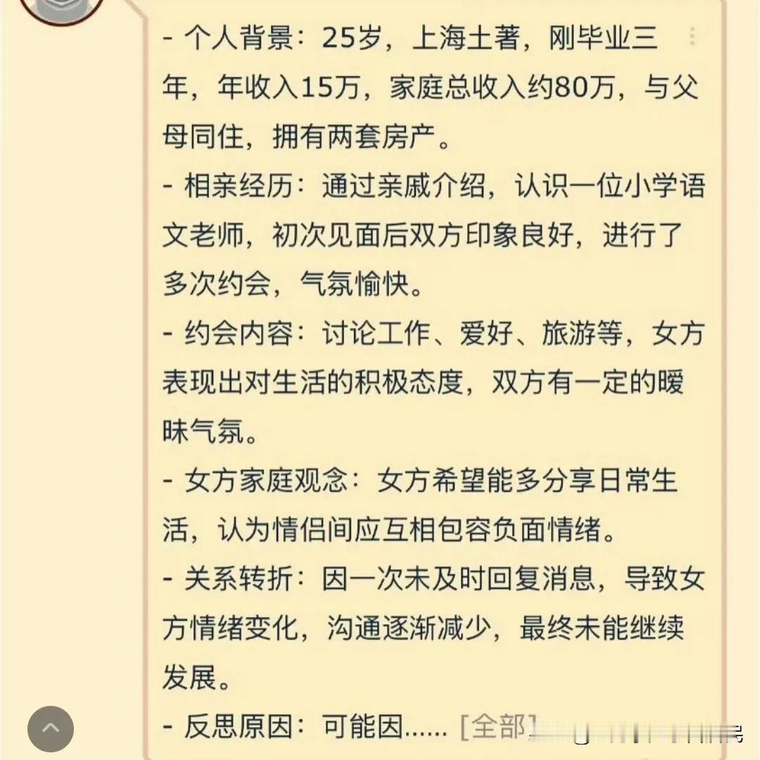 一兄弟，上海土著，25岁毕业三年，年收入15万，家庭年收入80万，家里