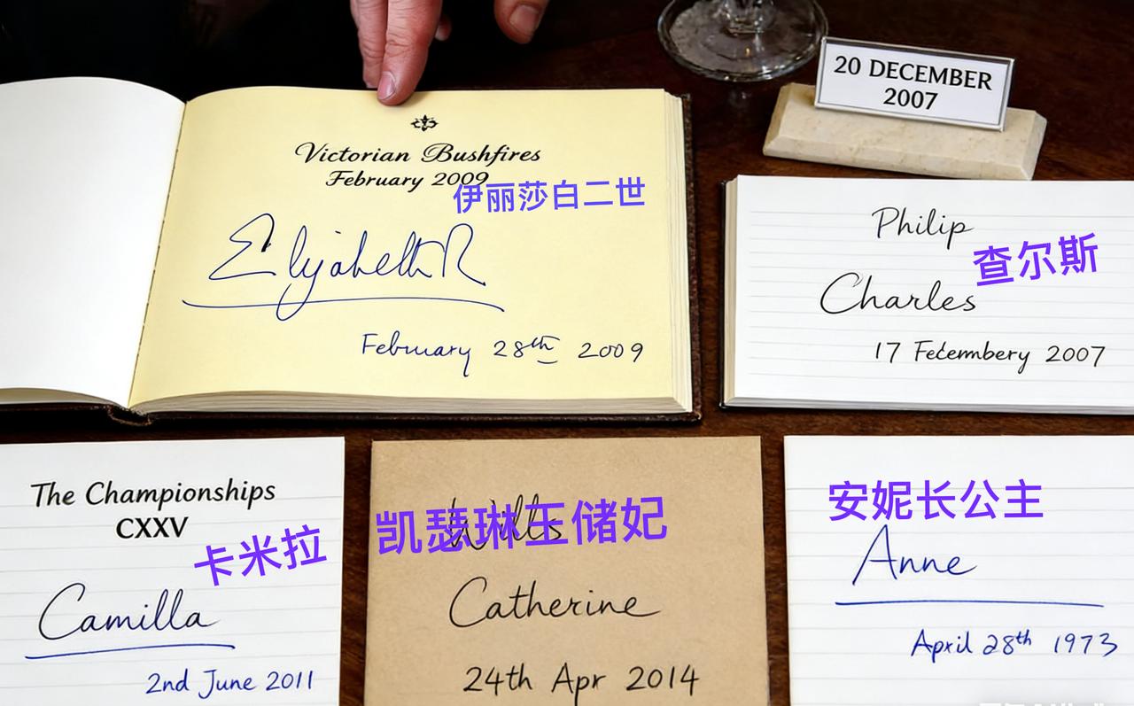 温莎家族的签名你们喜欢哪一个？各有各的特点，女王的往那一写就“不怒自威”。查尔