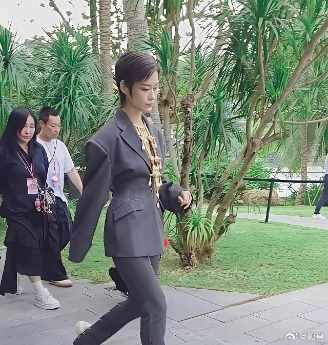 戴着大金链子，身穿西服。这竟然是李宇春，我还是看评论才知道的。