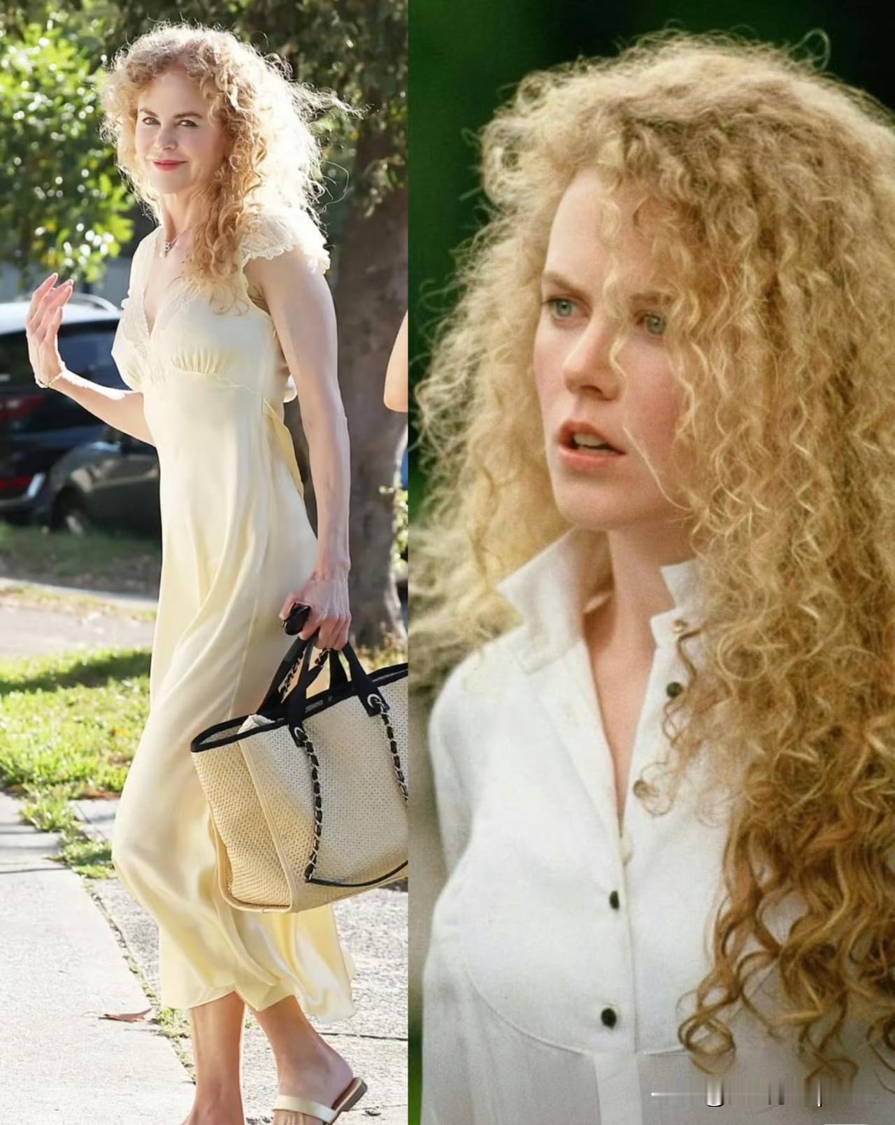 妮可基德曼的新造型真的恍惚了一下回到她的20岁啊！这蓬松的金色卷发不就是《红磨