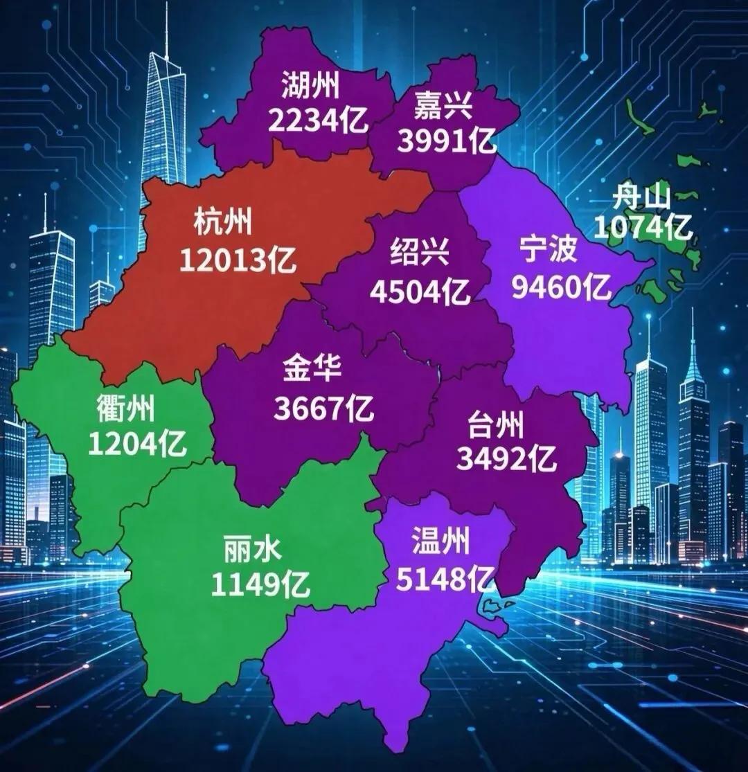 看完这份浙江各市GDP榜单才发现，我们都被排名骗了！杭州12013亿，一骑绝尘