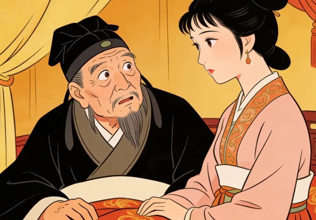 51岁的范仲淹娶了15岁的甄金莲，新婚当晚，巫山云雨后，范仲淹惊讶地问:“