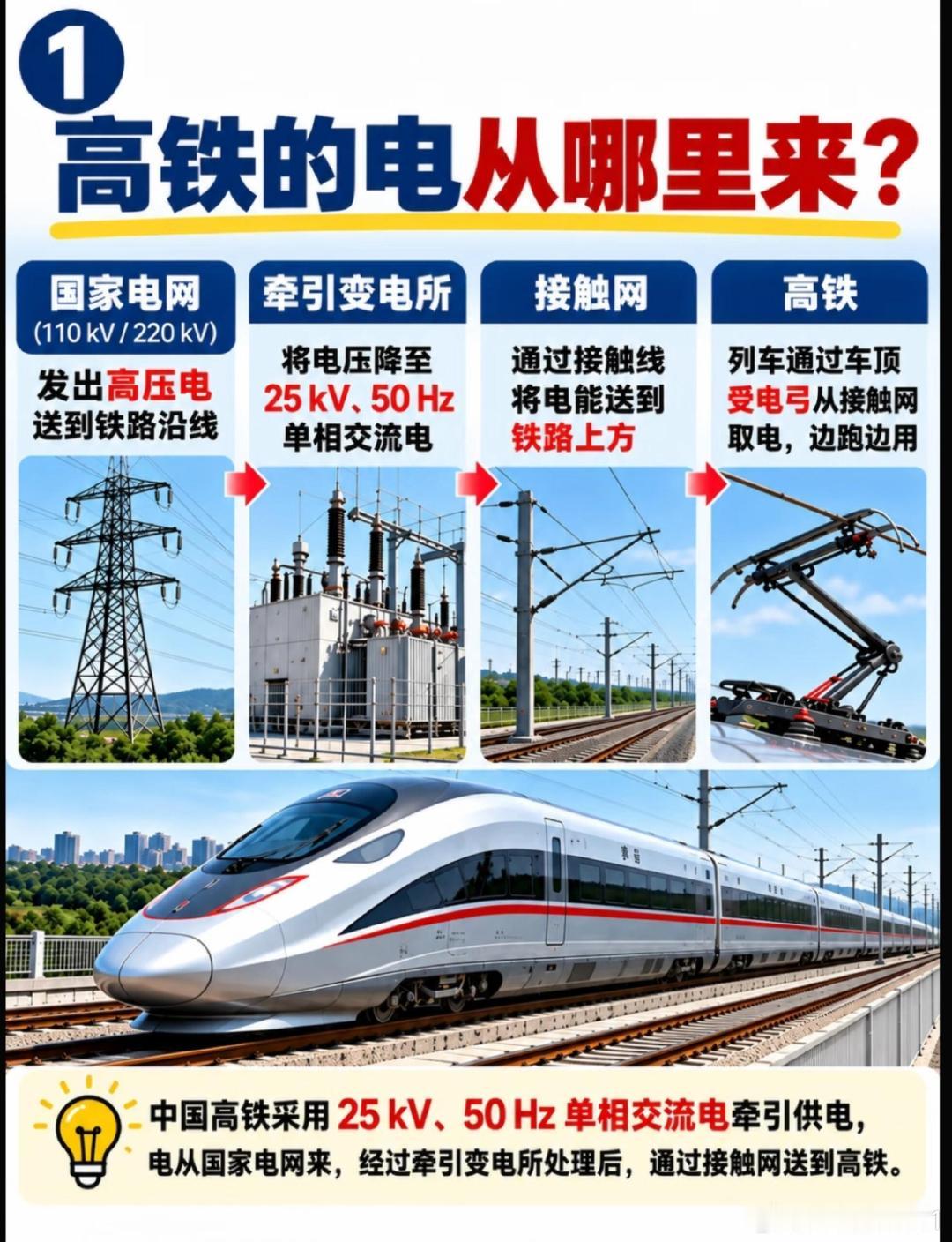 高铁的电是怎么运行的？​