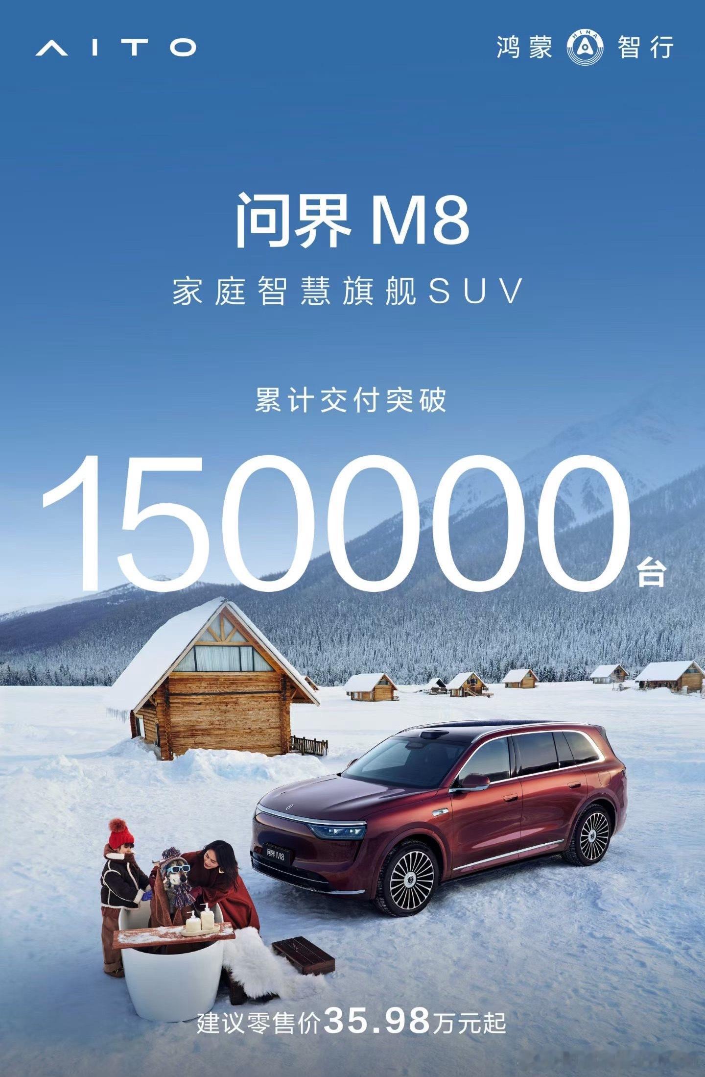 问界M8交付超过15万台了这个数据不需要做什么形容修饰了庆幸我是1/15万问界m