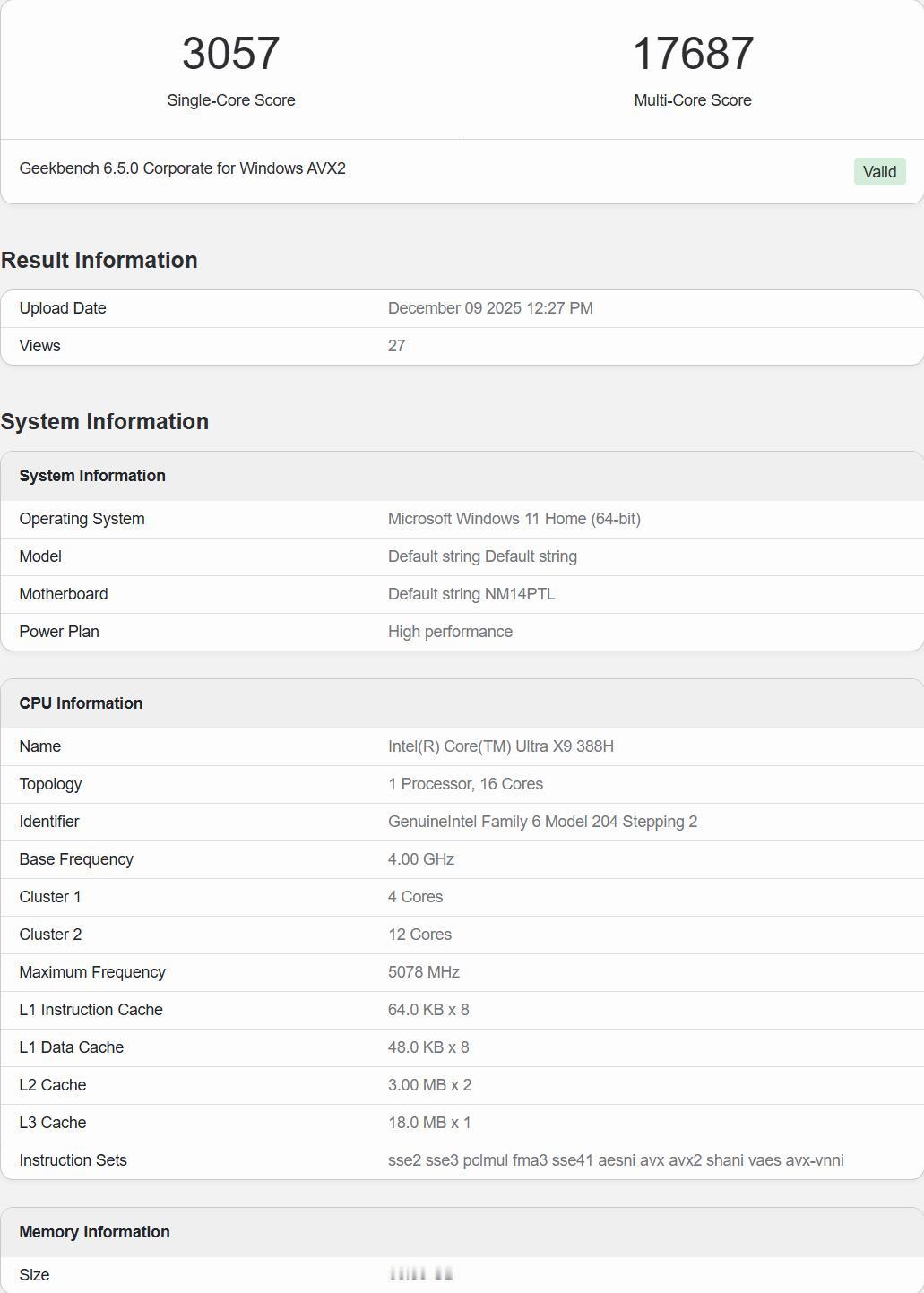 【Intel旗舰酷睿UltraX9388H跑分曝光】近日，Intel下一代P