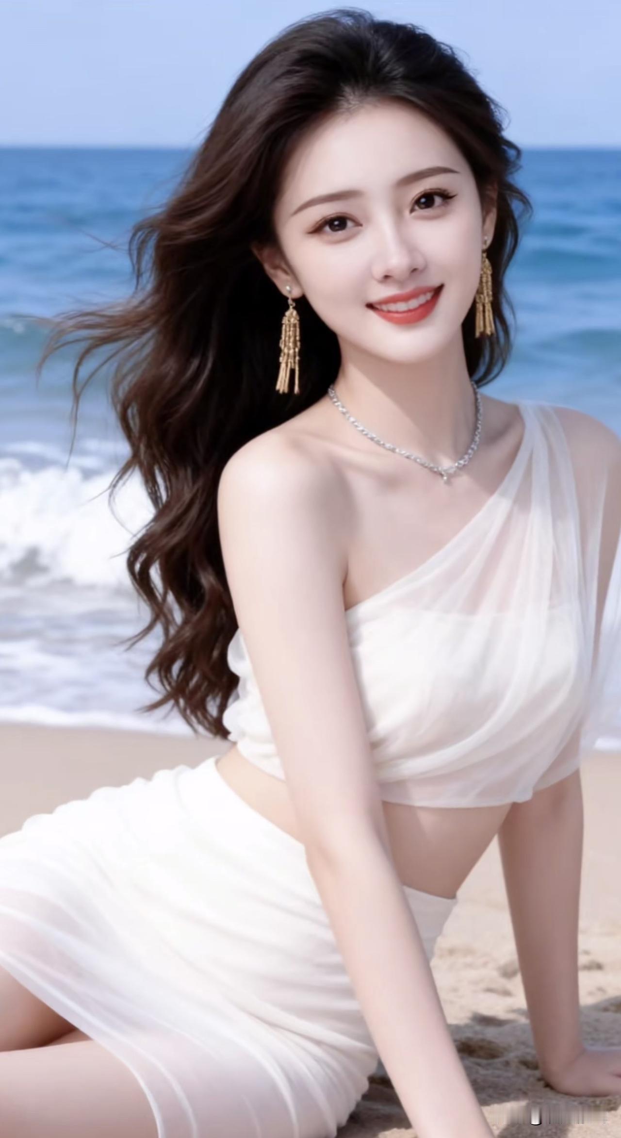 碧海潮生处，美人笑语中。潮起潮落皆是诗潮起潮落即过客潮起海浪涌潮起潮落即过