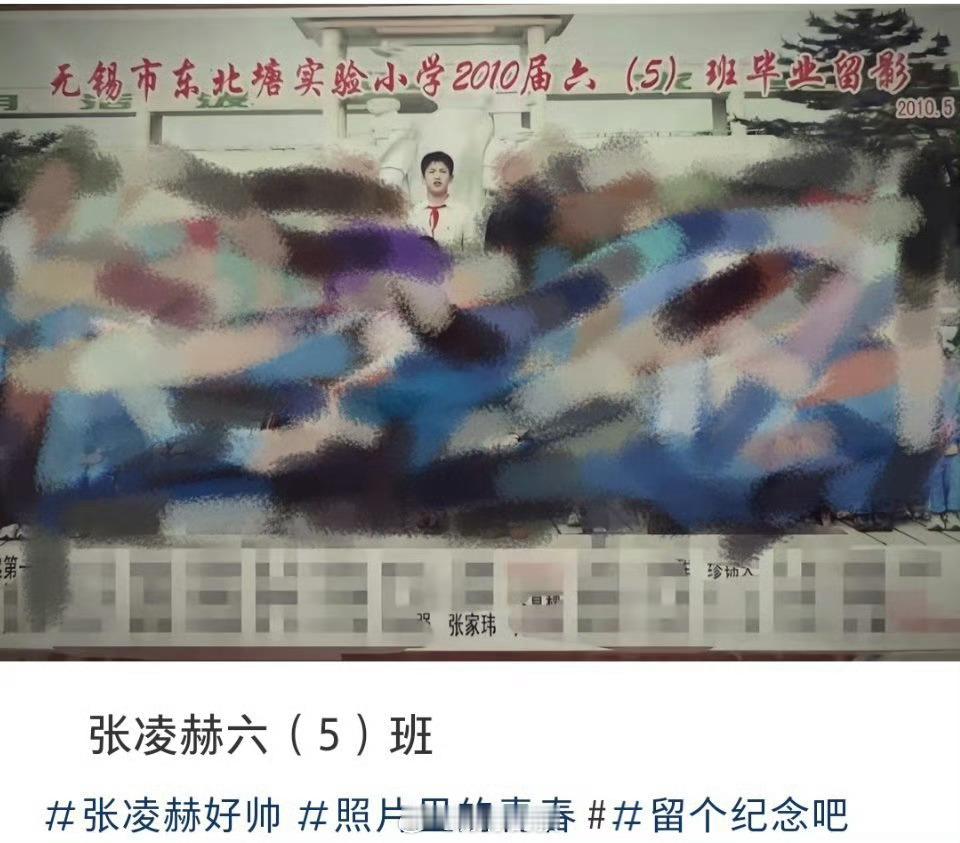 张凌赫小学就是班上最高的男生张凌赫小学系红领巾毕业照这张照片充分证明了：学霸的