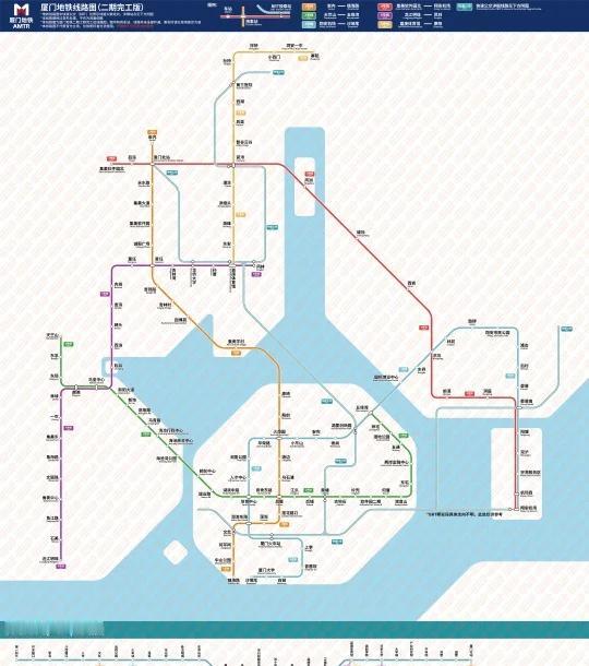 厦门地铁二期完工后线路图轨道交通地铁城市交通规划厦门厦门地铁2026