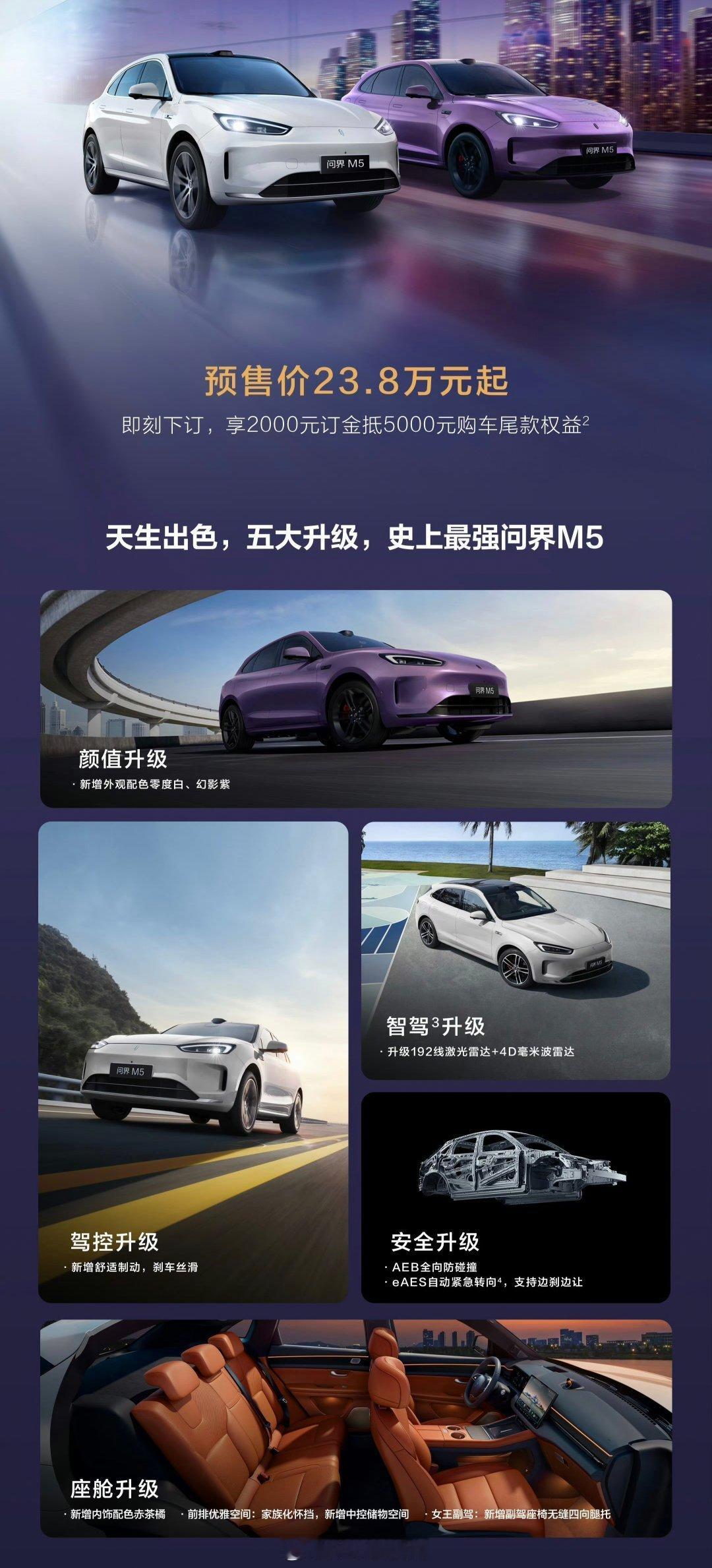 问界新M5Ultra开始预售，价格23.8万，实际22.98万？老款是24.9