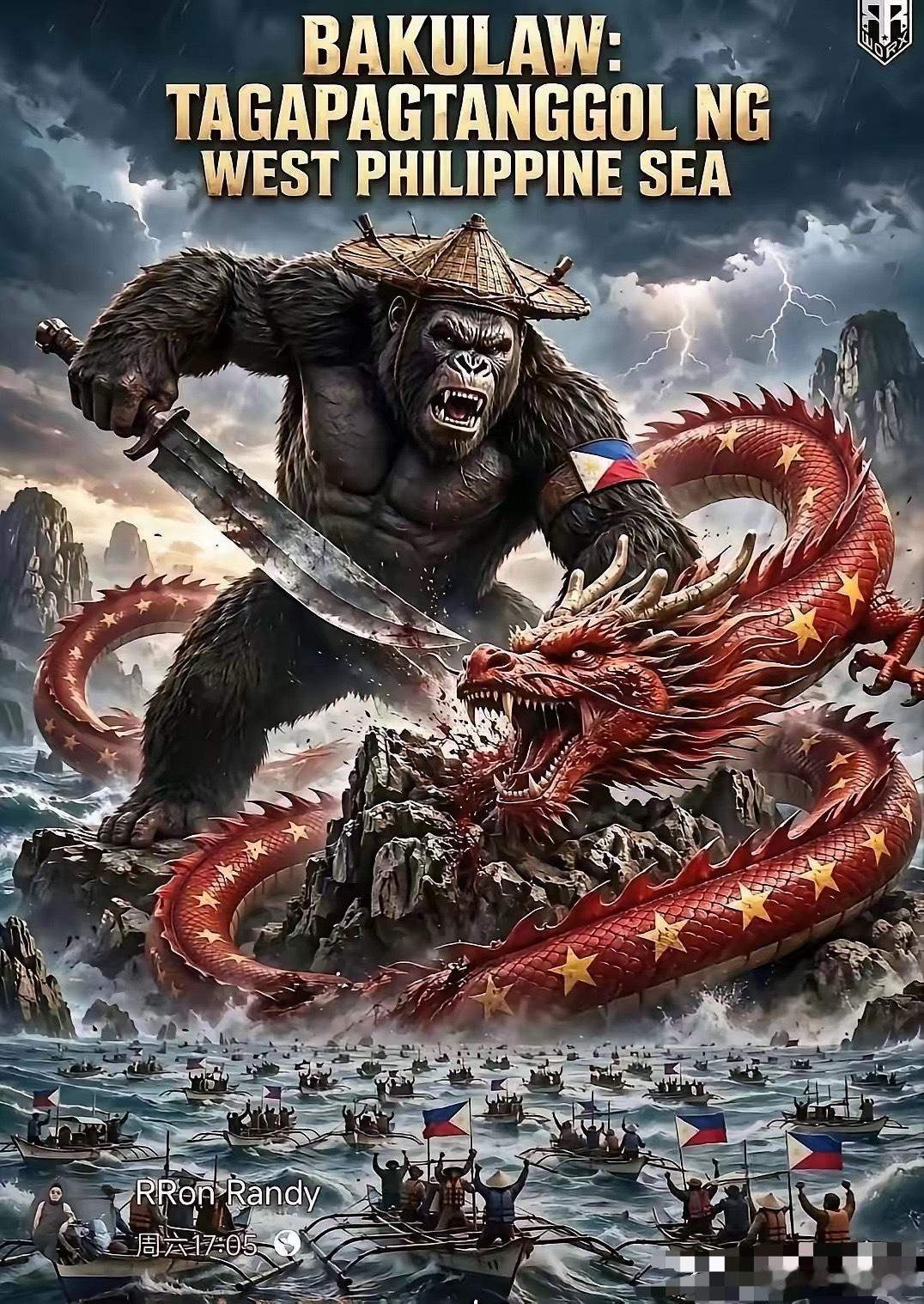 菲律宾这波“金刚屠龙”漫画，真是把自己整破防了为了回击被比作猴子，菲律宾直接画了