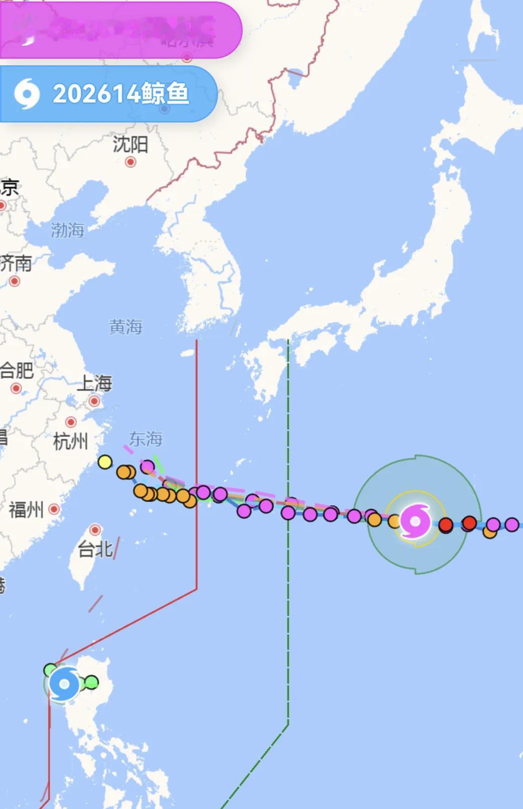 双台风共舞，14号台风鲸鱼生成为8级热带风暴，对我国影响甚微。13号台风白海豚