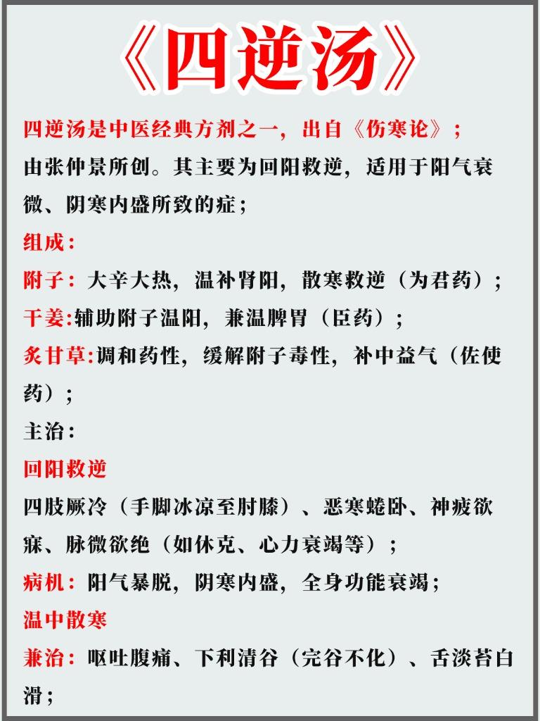 今日分析：四逆汤